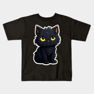 Cute Black Cat - Black Cats Halloween Kids T-Shirt